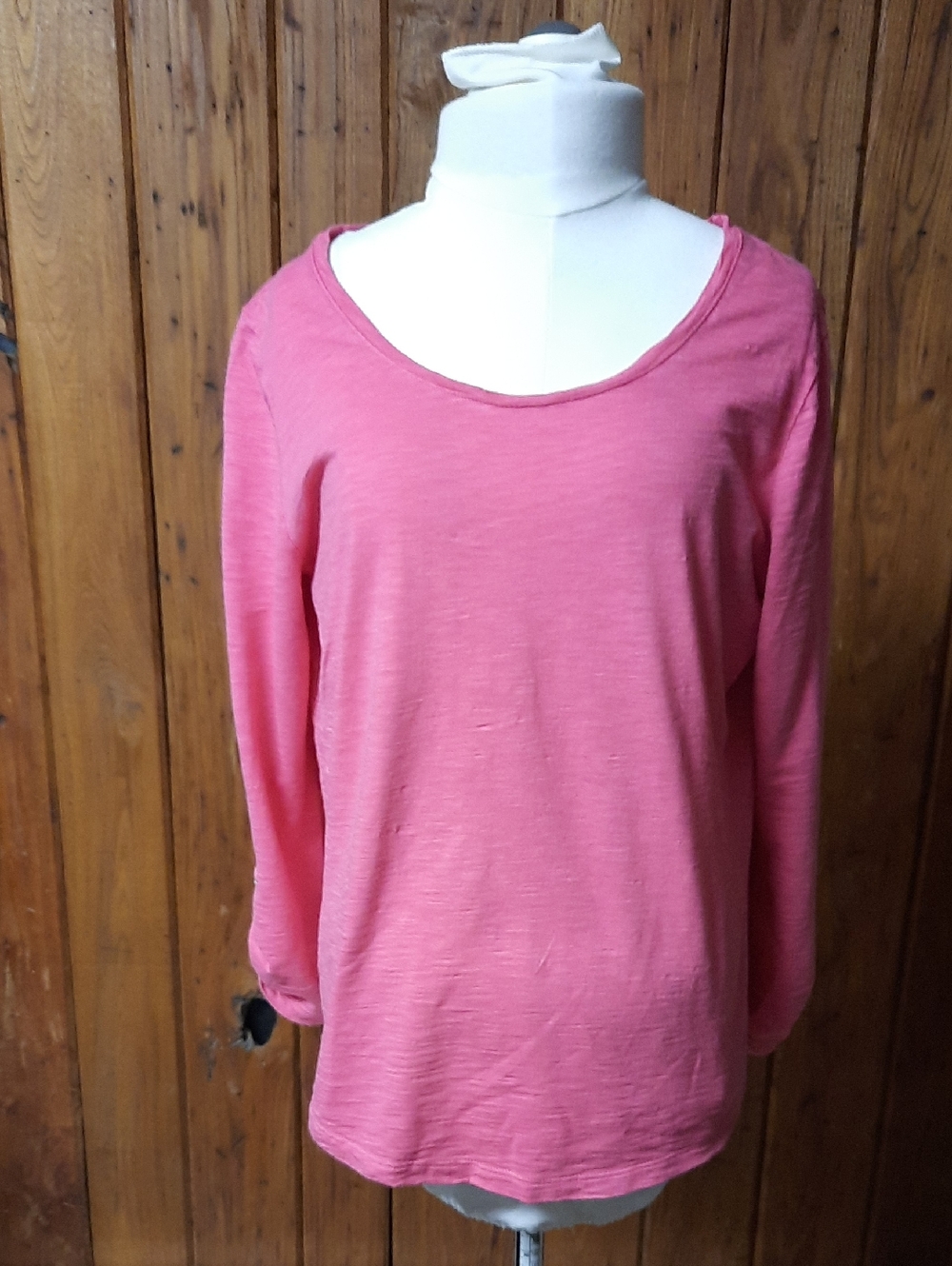 Chico's Pink Scoop Neck Long Sleeve Tee